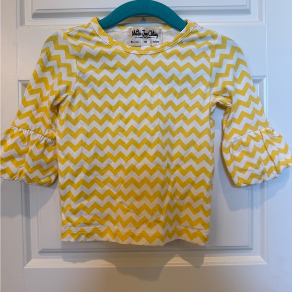 Matilda Jane Yellow Chevron Top - Picture 1 of 2